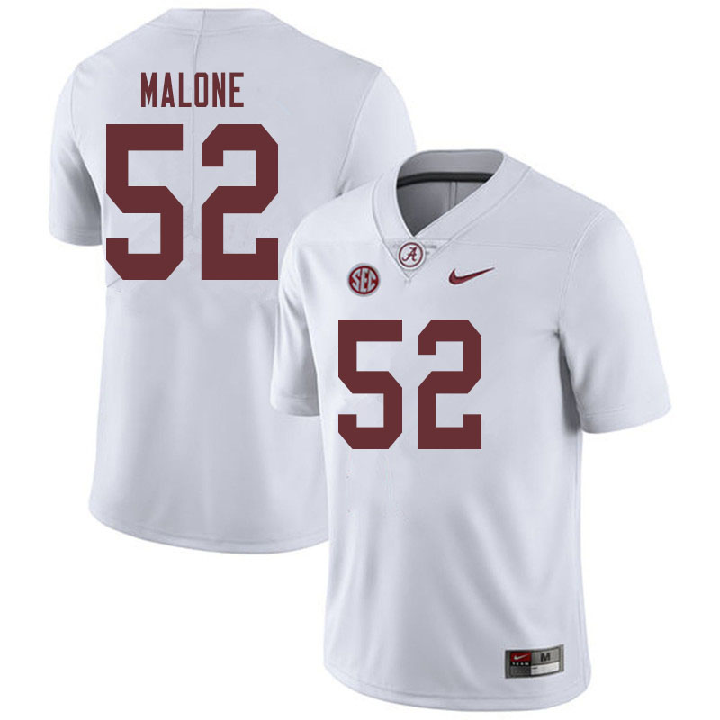 Men #52 Preston Malone Alabama Crimson Tide College Football Jerseys Sale-White